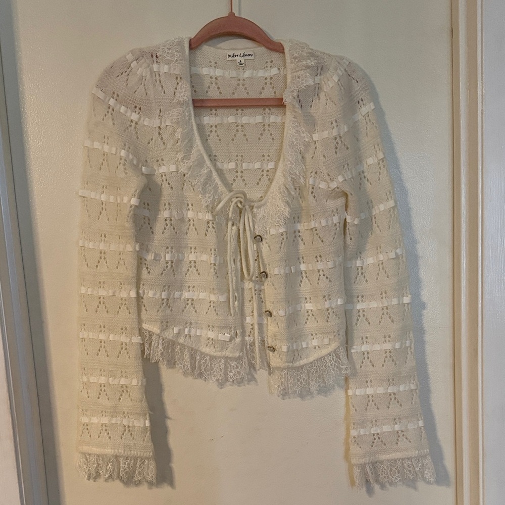 For Love And Lemons Cream Lace Cardigan
